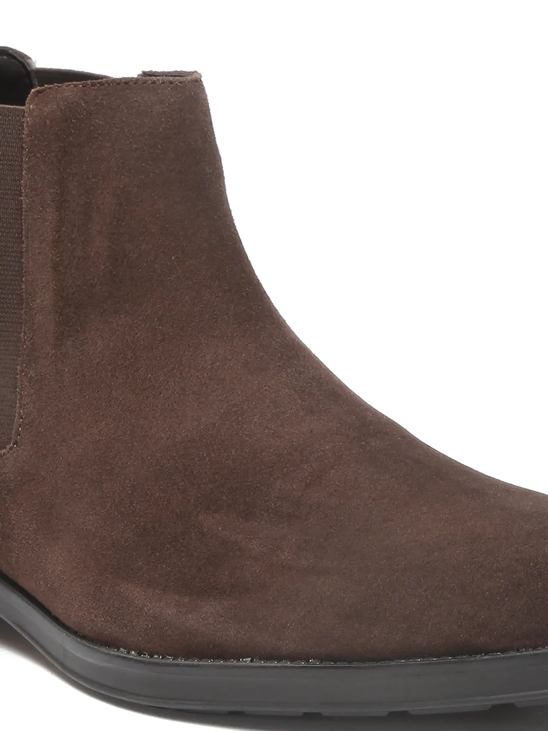 Teakwood Leathers Men Brown Suede Chelsea Boots