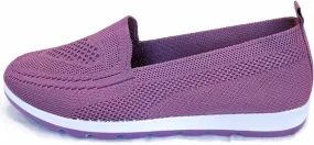 Women's Knitting Flat Shoes Walking Shoes Comfort Loafers Breathable Mesh Female Round Toe Black, Pink, Purple, Red