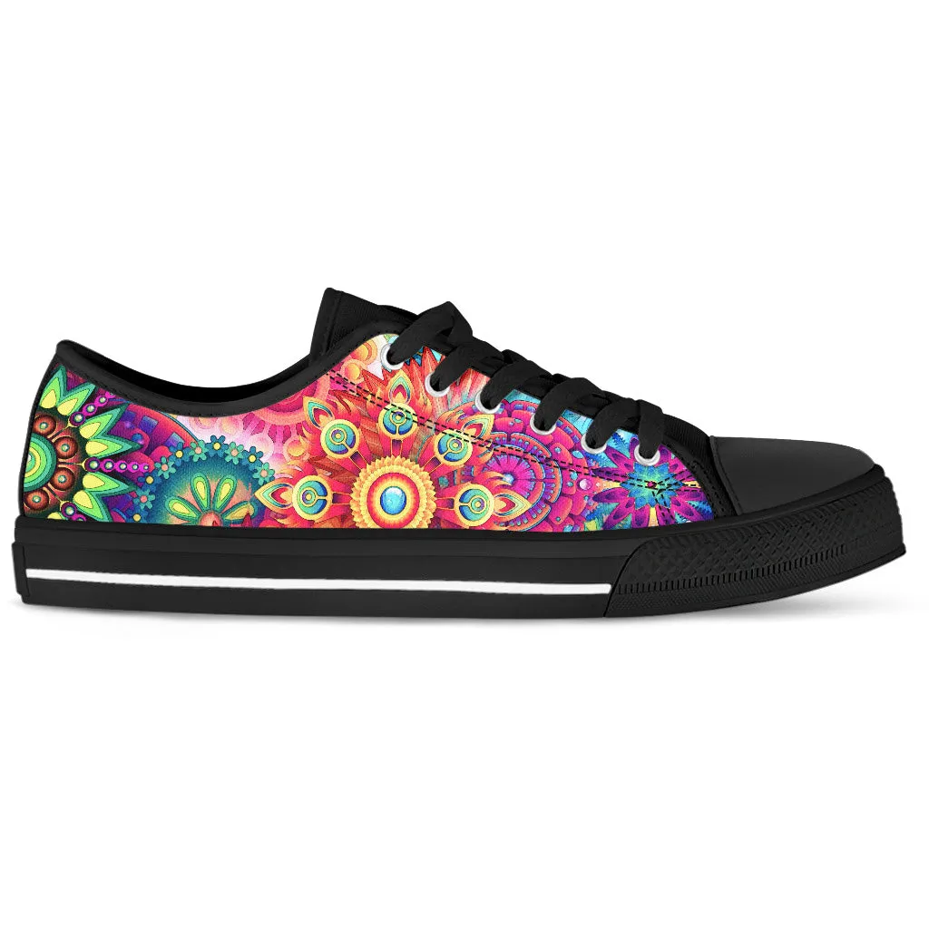 Women's Low Tops Colorful Black Sole Sneakers